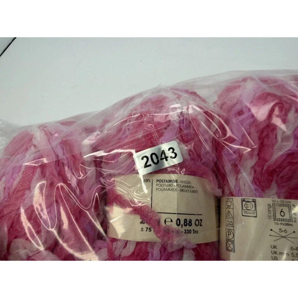 Phildar Clapotis Pink Yarn‎ 100% Nylon 25g Each Lot Of 4